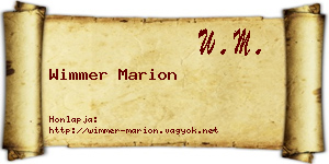 Wimmer Marion névjegykártya